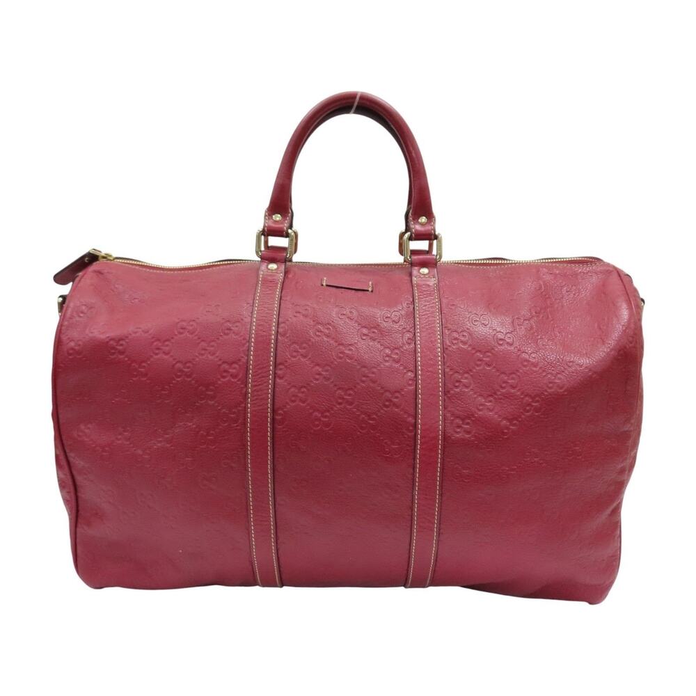 Gucci Guccissima Large Joy Carry On Duffle Bag 206501 Red Calfskin Leather Shima
